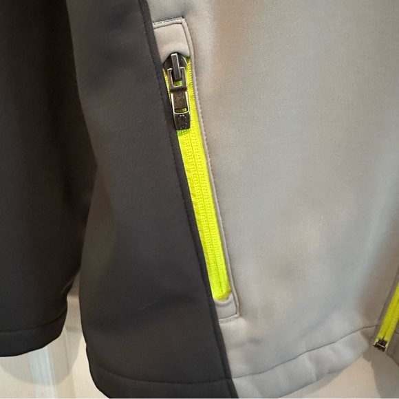 Spyder Mens Hooded Softshell Jacket, Alloy, Small Two Tone Grey Green Outerwear - Picture 5 of 13